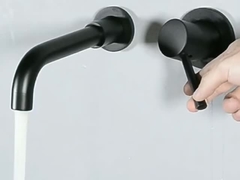 Mélangeur simple fixé au mur moderne en laiton de bassin de poignée en Matte Black Chrome Gold Grey