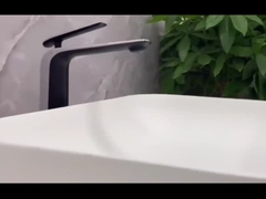 Robinet de mélangeur simple de bassin de poignée de trou simple moderne en laiton de navire dans le gris