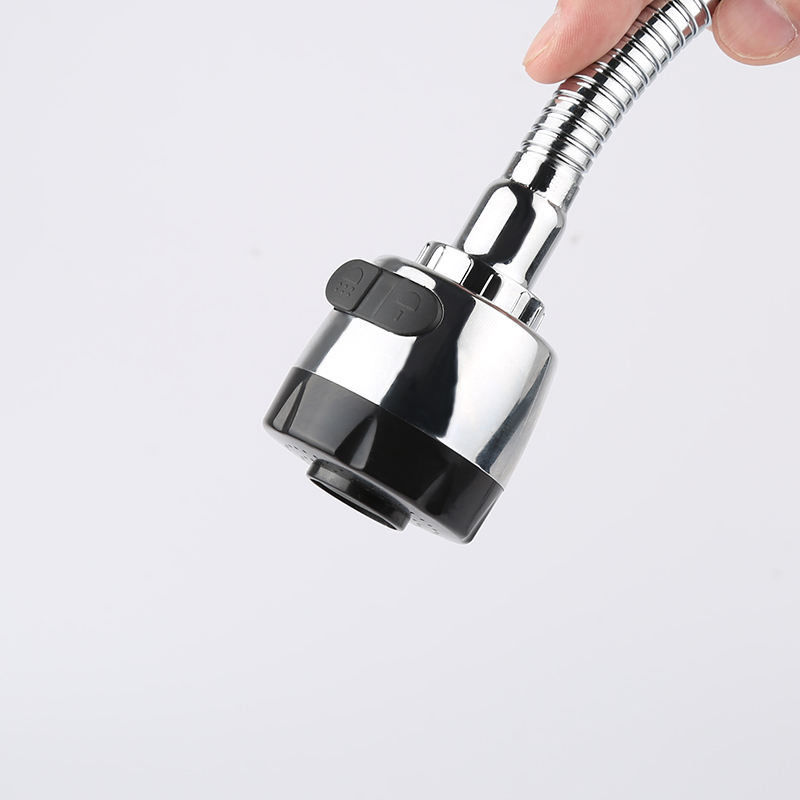 Robinet flexible de cuisine de bec froid seulement avec le pulvérisateur de deux fonctions fixé au mur dans Chrome