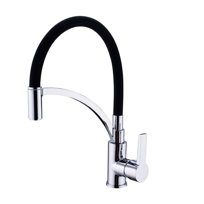 Tuyau coloré flexible chaud et froid de robinet de cuisine de poignée de levier de Chrome