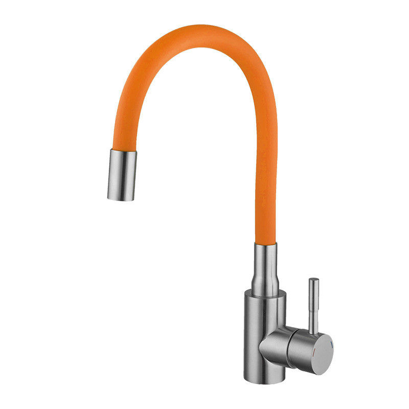 Pivot simple de Chrome 360 de mélangeur de robinet de cuisine de poignée de tuyau coloré flexible