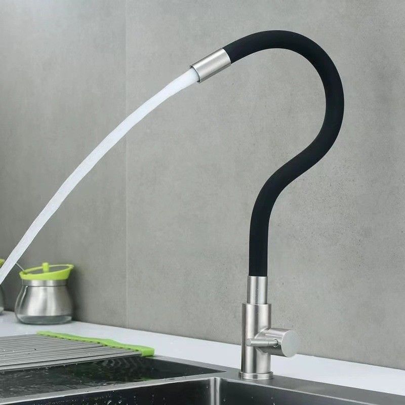 Bec coloré flexible seulement de poignée simple froide de robinet de robinet de la cuisine SUS304