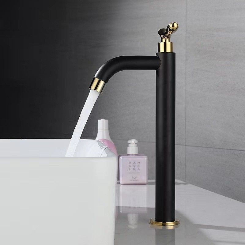 Robinets simples de bassin d'eau froide de salle de bains élégante de navire de l'acier inoxydable SUS304 en Matte Black