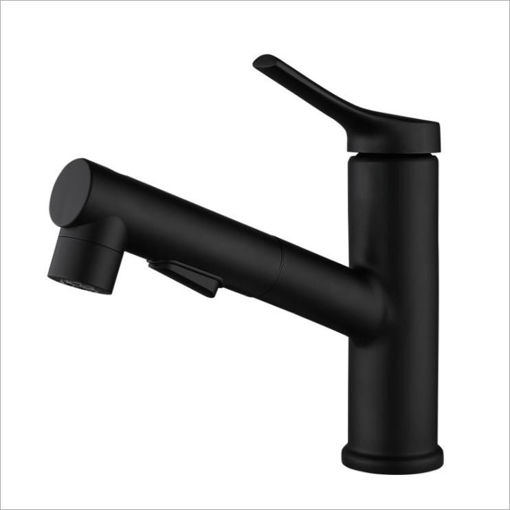 Mélangeur simple de bassin de poignée de trou simple à coulisse de l'acier inoxydable SUS304 en SN de Matte Black
