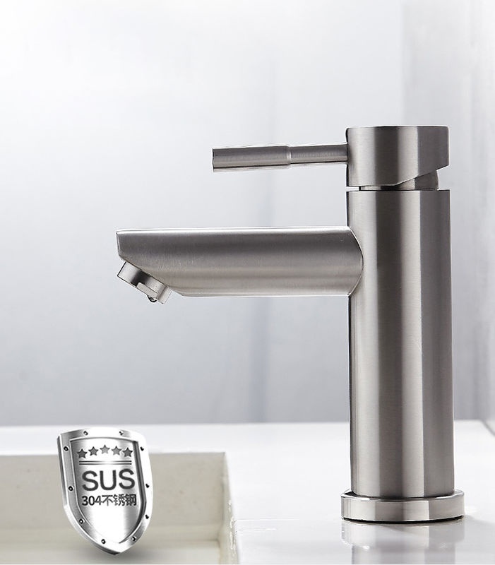 Mélangeur simple de bassin de poignée de trou simple de l'acier inoxydable SUS304 en or de SN de Matte Black Chrome