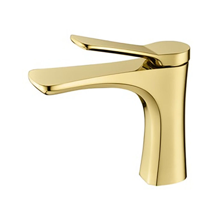 Mélangeur simple de bassin de poignée de trou simple moderne en laiton dans Chrome Matte Black Gold Grey