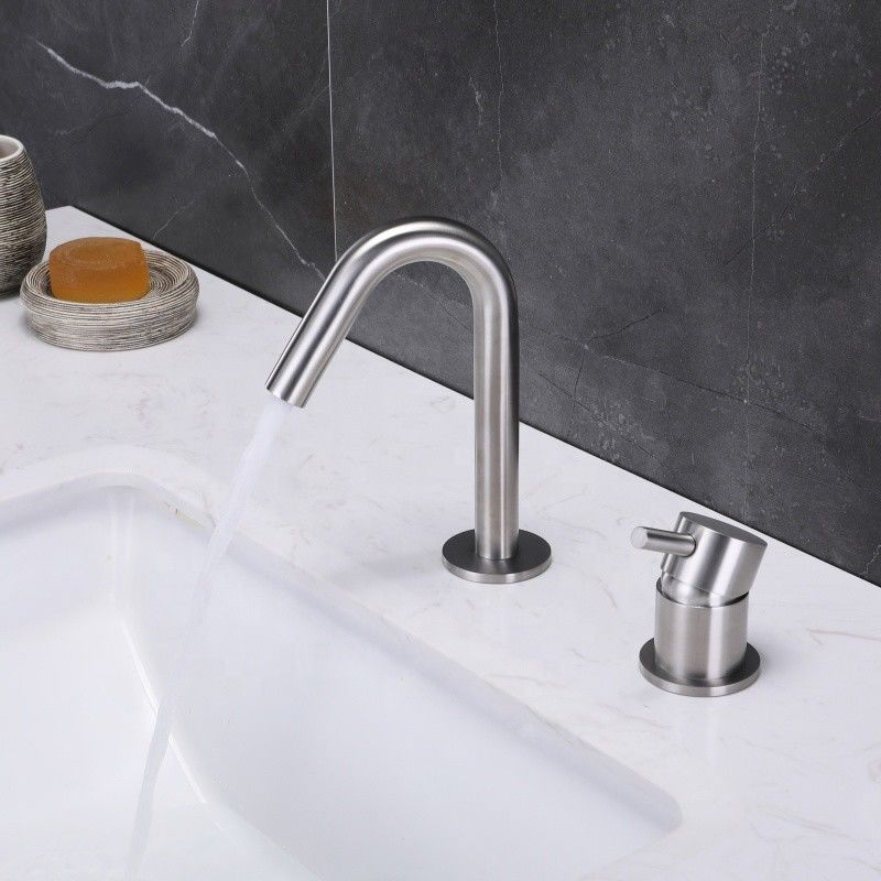 Mélangeur simple de bassin de poignée de trou simple de l'acier inoxydable SUS304 dans Chrome Matte Black Gold Sn