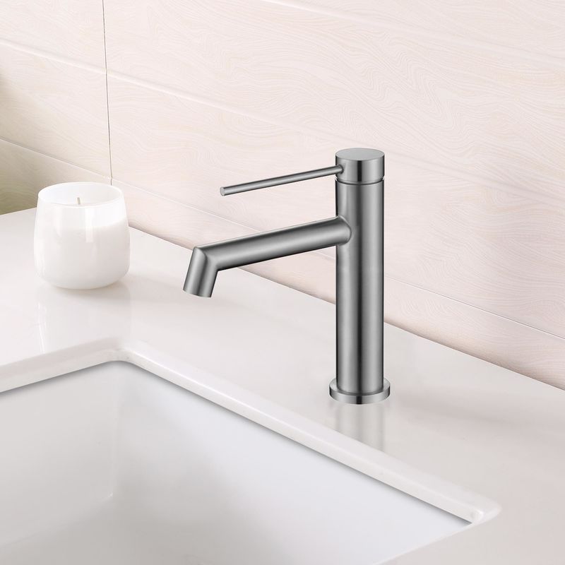 Mélangeur simple de bassin de poignée de trou simple de l'acier inoxydable SUS304 en or de SN de Matte Black Grey