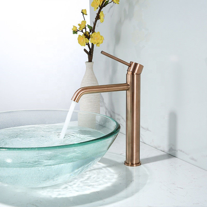 Mélangeur simple de bassin de poignée de trou simple de navire de l'acier inoxydable SUS304 en Grey Matte Black Gold Sn