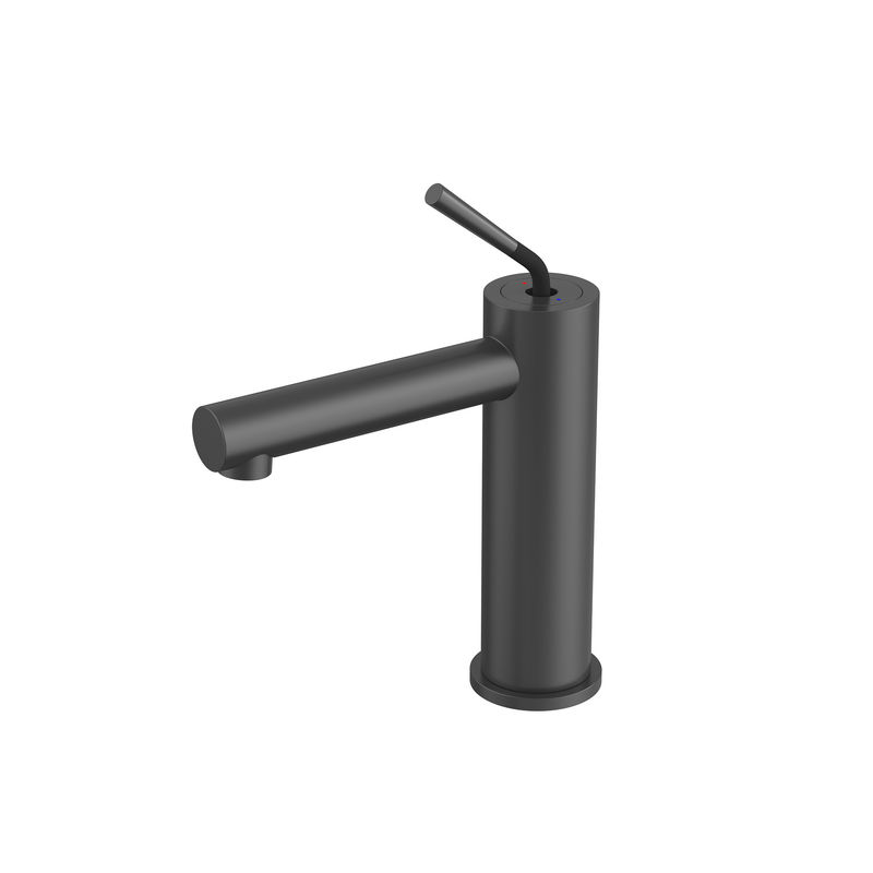 Mélangeur simple de bassin de navire de SN de Matte Black de poignée de robinets de salle de bains du minimaliste SUS304
