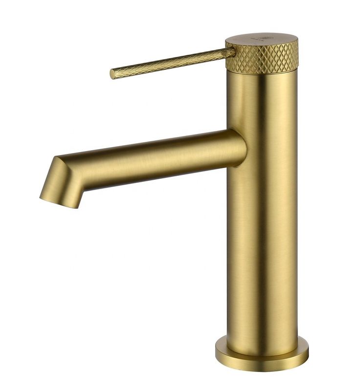 Mélangeur simple de bassin de poignée de trou simple moderne en laiton dans Chrome Matte Black Gold Grey