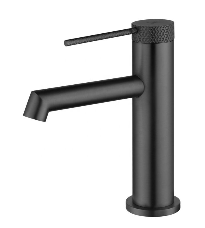 Mélangeur simple de bassin de poignée de trou simple moderne en laiton dans Chrome Matte Black Gold Grey