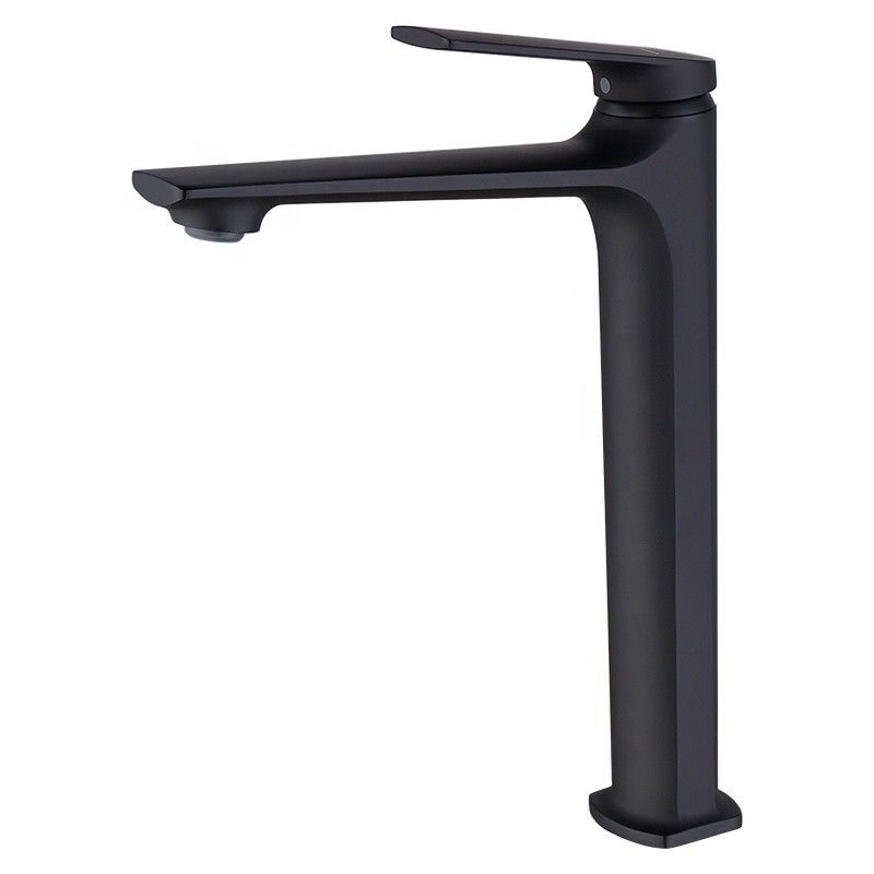 Robinet de mélangeur simple de bassin de poignée de trou simple moderne en laiton de navire dans Chrome Matte Black Gold Grey
