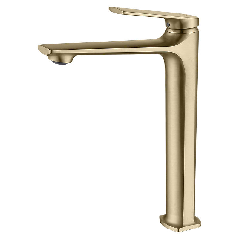 Robinet de mélangeur simple de bassin de poignée de trou simple moderne en laiton de navire dans Chrome Matte Black Gold Grey