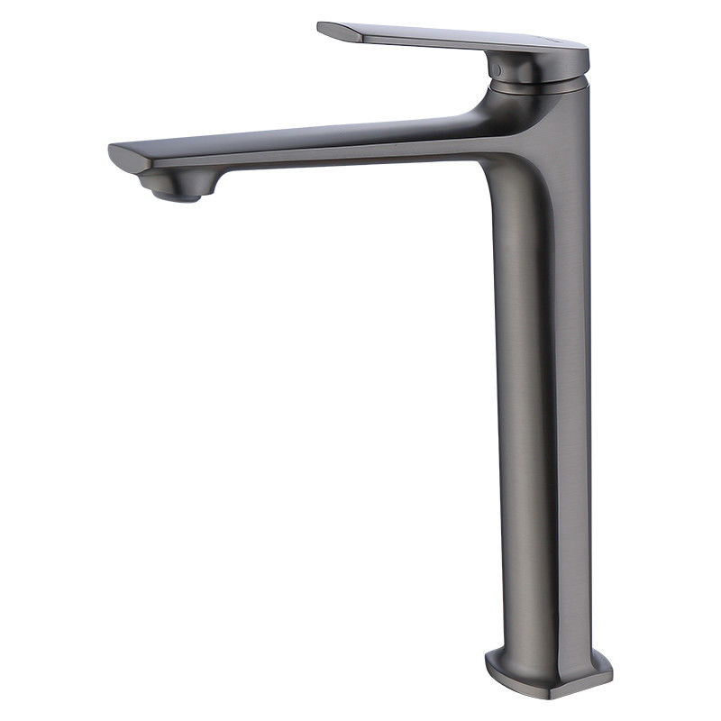 Robinet de mélangeur simple de bassin de poignée de trou simple moderne en laiton de navire dans Chrome Matte Black Gold Grey