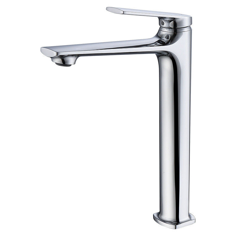 Robinet de mélangeur simple de bassin de poignée de trou simple moderne en laiton de navire dans Chrome Matte Black Gold Grey