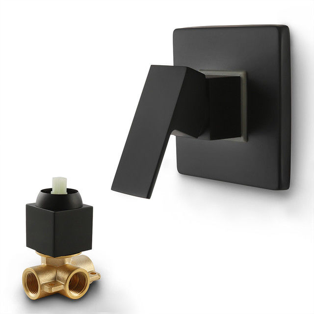 La pression de Chrome Matte Black Square Shower Handle a équilibré 1/2 dans rugueux dans la trousse de réglage de valve