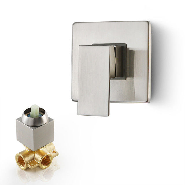 La pression de Chrome Matte Black Square Shower Handle a équilibré 1/2 dans rugueux dans la trousse de réglage de valve