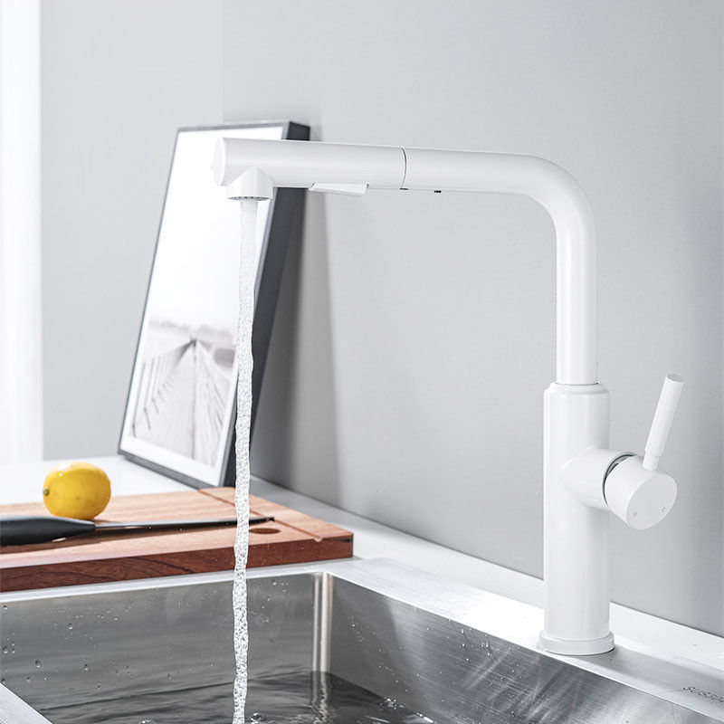 La poignée de levier abaissent le robinet d'évier en Matte Black Chrome Sn White Grey Finish