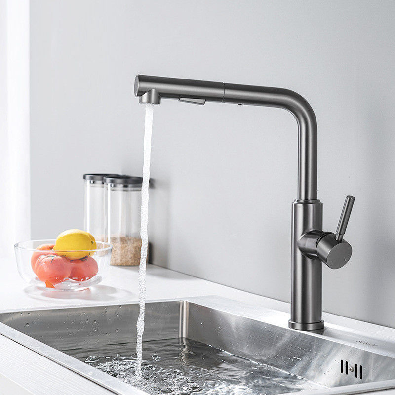 La poignée de levier abaissent le robinet d'évier en Matte Black Chrome Sn White Grey Finish