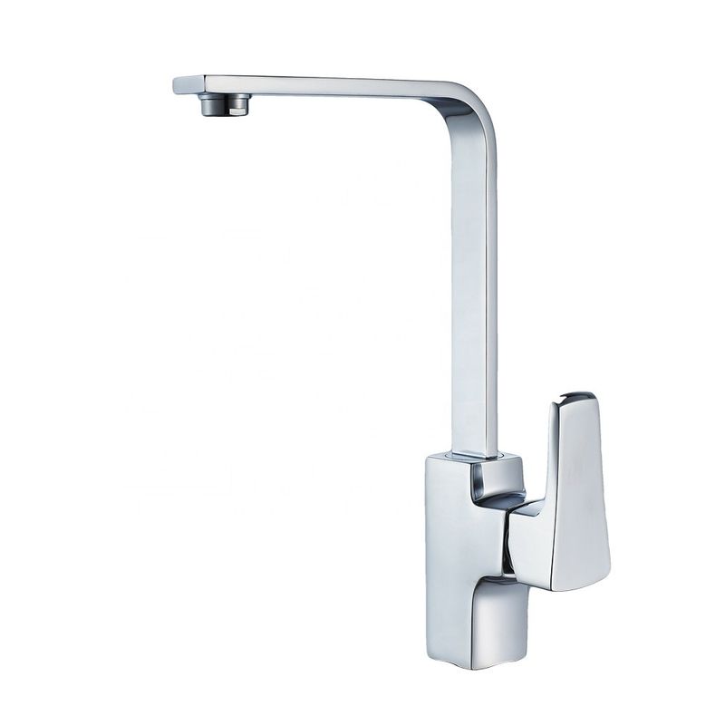 2023 Modern Single Hole Polish lourd mélangeur en fonte carrée robinet noir robinet de cuisine en laiton