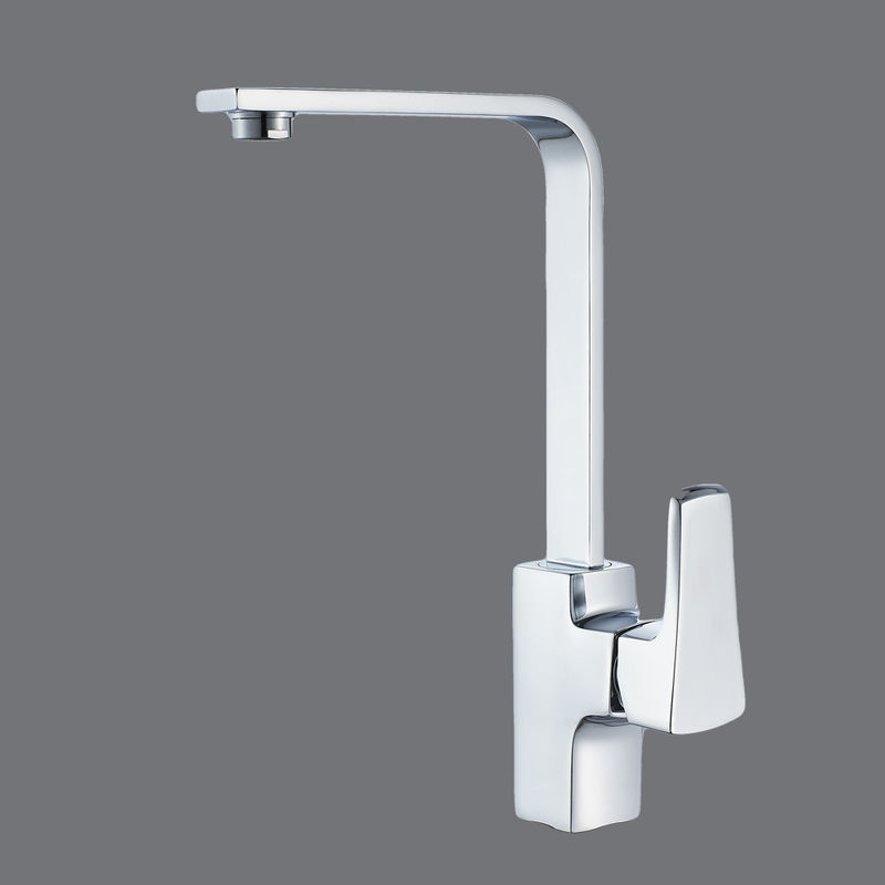 2023 Modern Single Hole Polish lourd mélangeur en fonte carrée robinet noir robinet de cuisine en laiton